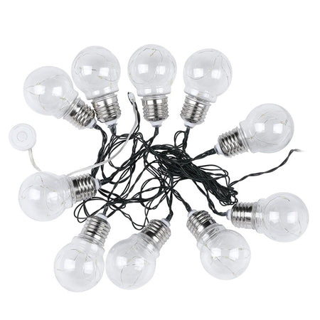 Ghirlandă solară LED 1W x 10, IP44, lumină caldă 3000K, E27, V-Tac SKU-8559