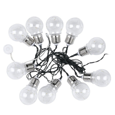 Ghirlandă solară LED 1W x 10, IP44, lumină caldă 3000K, E27, V-Tac SKU-8559