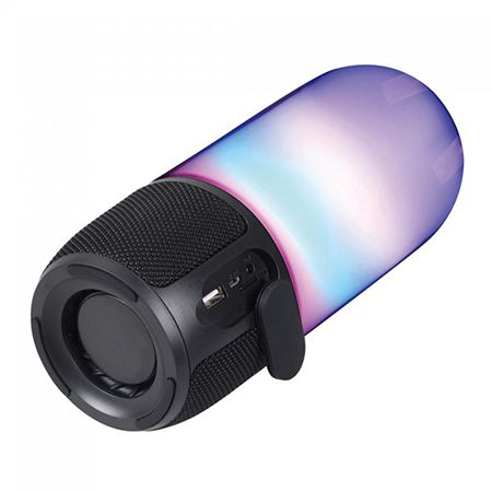 Boxa Bluetooth 2x3w Usb/msd/aux Iluminata Led Rgb - Negru