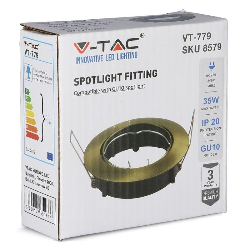 Corp spot GU10 auriu încastrat, rotund, V-Tac SKU-8579