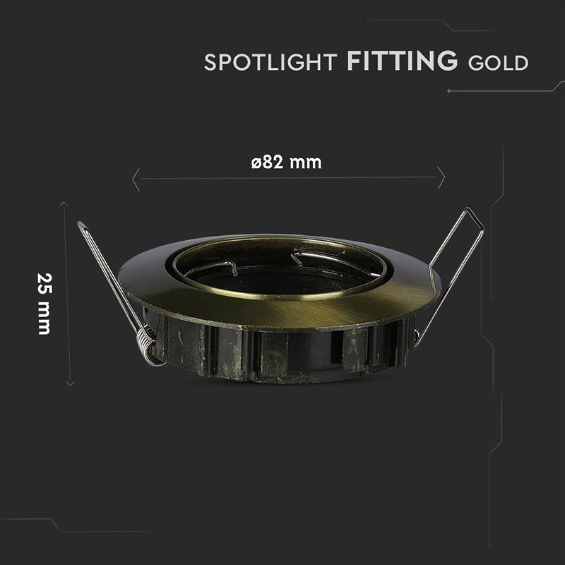 Corp spot GU10 auriu încastrat, rotund, V-Tac SKU-8579