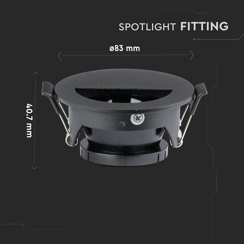 Corp spot GU10 negru incastrat, max. 35W, IP20, V-Tac SKU-8608