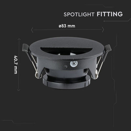 Corp spot GU10 negru incastrat, max. 35W, IP20, V-Tac SKU-8608