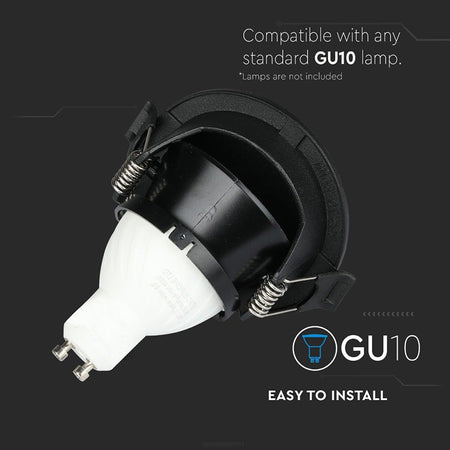 Corp spot GU10 negru incastrat, max. 35W, IP20, V-Tac SKU-8608