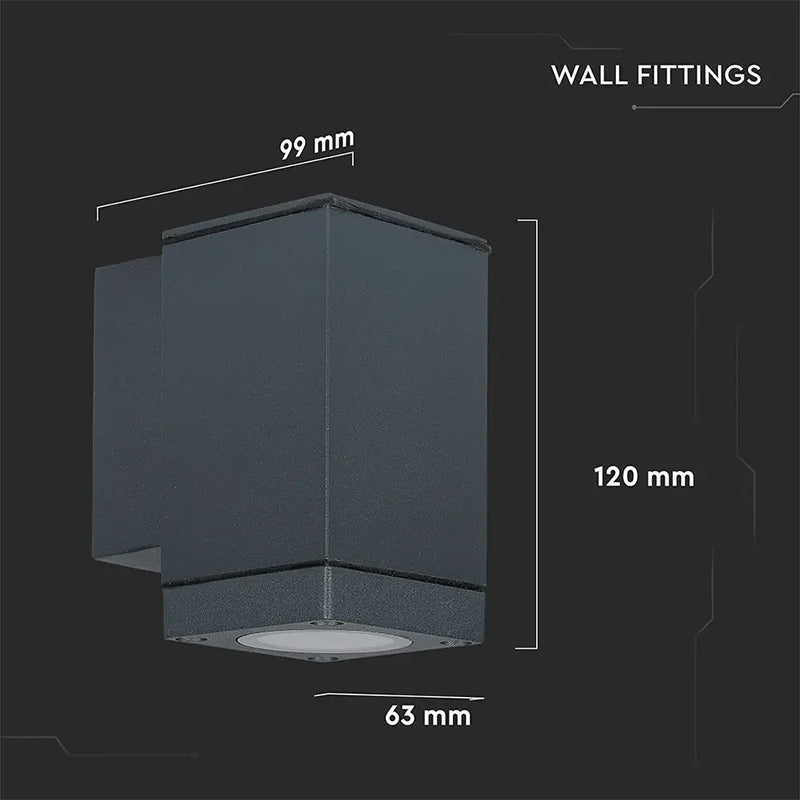 Lampă de perete cu soclu GU10 IP44 gri max. 20 W V-Tac SKU-8626