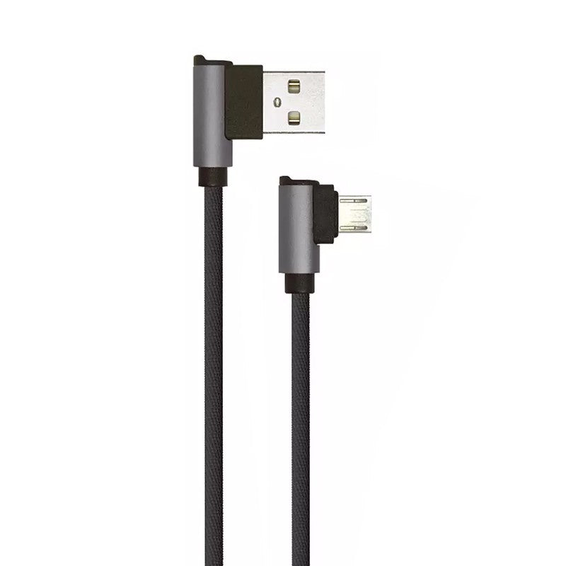 Cablu USB - Micro USB cu unghi de 90° și lungime de 1 m, negru Diamond Edition V-Tac SKU-8635