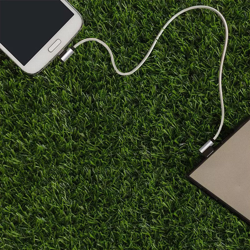 Cablu USB-A la USB tip C Diamond Edition de 1 m argintiu cu conectori la 90 de grade V-Tac SKU-8639