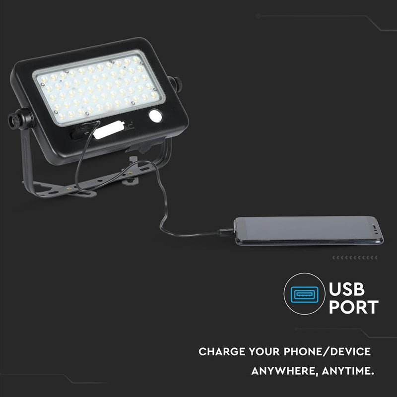 Reflector LED 10W 4000K cu încărcare solară exterior IP65 V-Tac SKU-8674