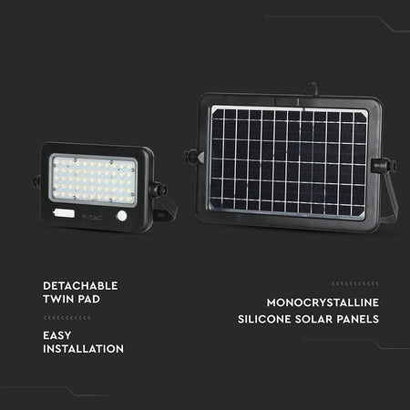 Reflector LED 10W 4000K cu încărcare solară exterior IP65 V-Tac SKU-8674