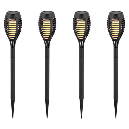 Set 4 corpuri iluminat grădină solar IP44 3 în 1 efect flacără V-Tac SKU-8689