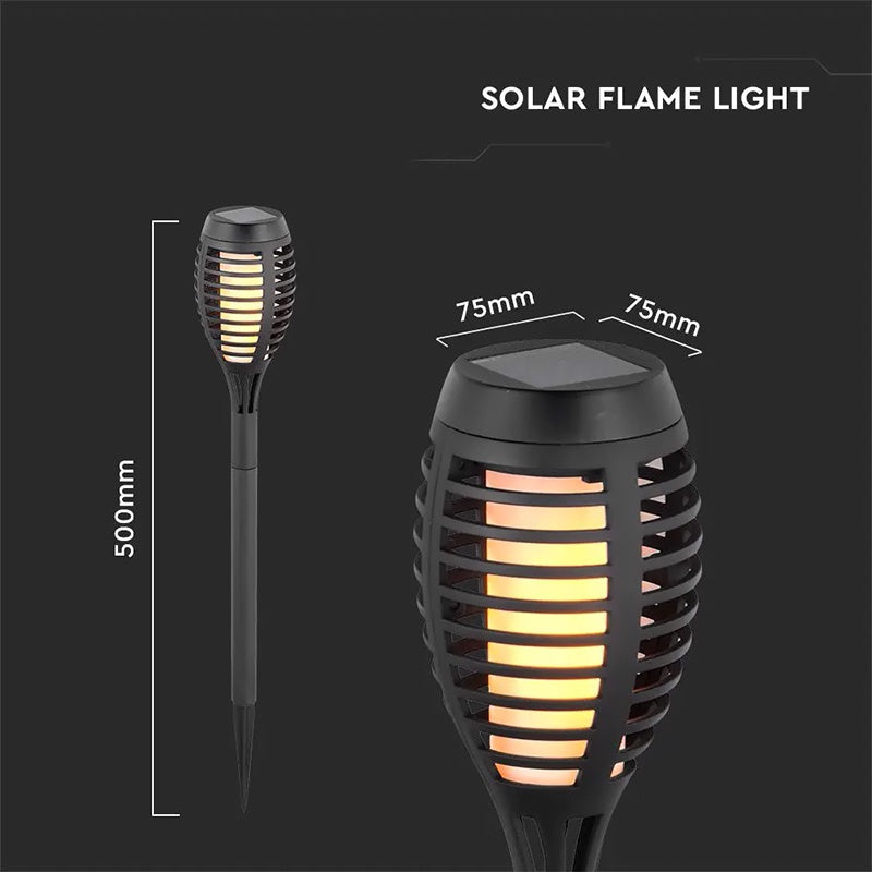 Set 4 corpuri iluminat grădină solar IP44 3 în 1 efect flacără V-Tac SKU-8689