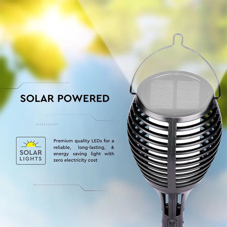 Set 4 corpuri iluminat grădină solar IP44 3 în 1 efect flacără V-Tac SKU-8689