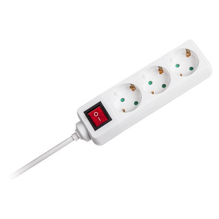 Prelungitor alb cu 3 prize și întrerupător cu cablu de 1,5 m V-Tac SKU-8762