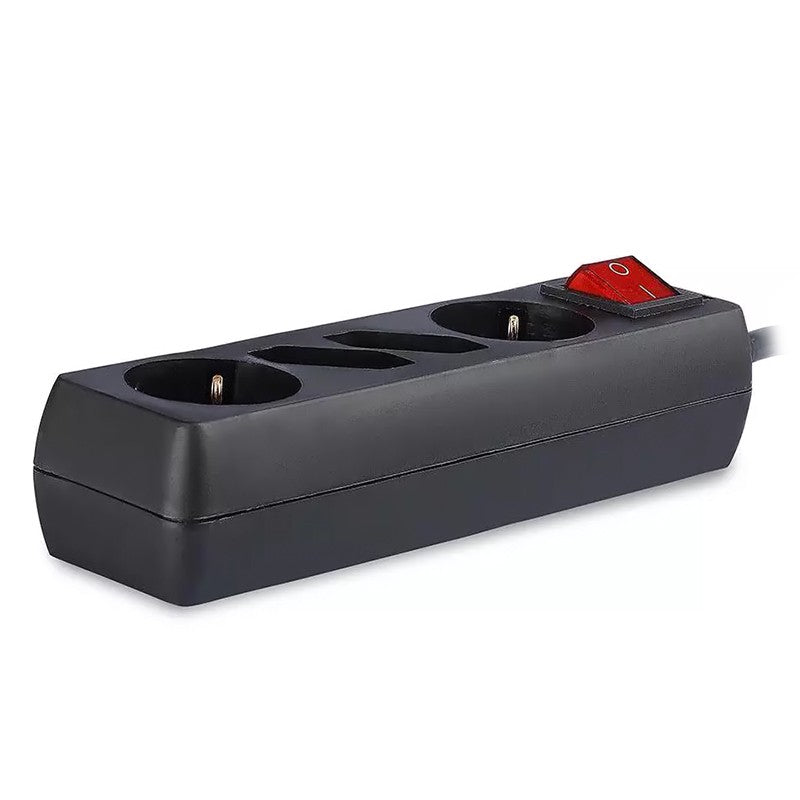 Prelungitor 4 Cai Cu Intrerupator 1.5m( 3g1.5mm2) Negru