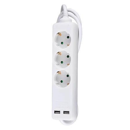 Prelungitor 3 Cai + 2usb 1.5m(3g1.5mm2) Alb