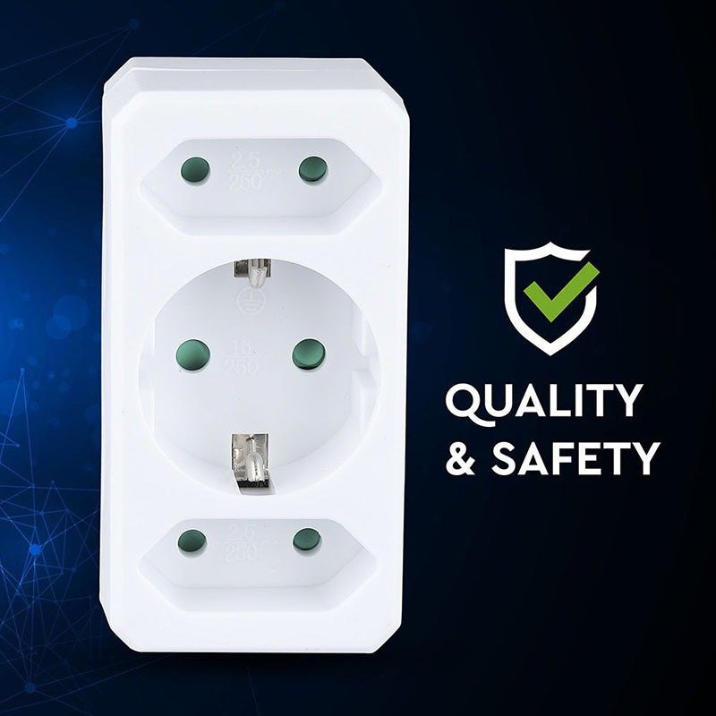 Adaptor 3 Prize 2x2.5a Si 1x16a Max 3680w SKU-8784