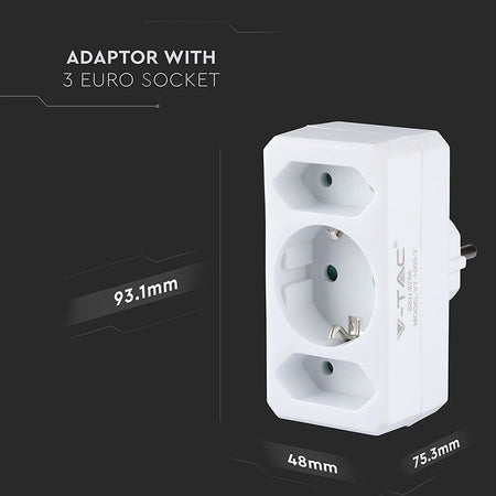 Adaptor 3 Prize 2x2.5a Si 1x16a Max 3680w SKU-8784