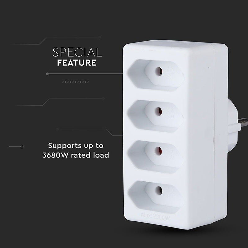 Adaptor 4 Prize 4x2.5a Max 3680w SKU-8785