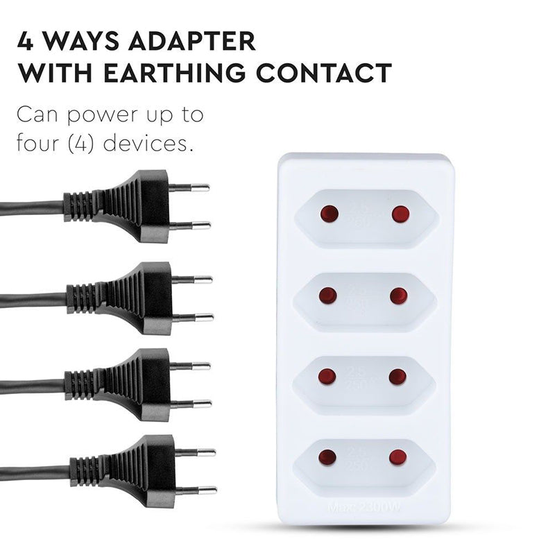 Adaptor 4 Prize 4x2.5a Max 3680w SKU-8785