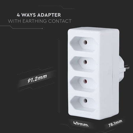 Adaptor 4 Prize 4x2.5a Max 3680w SKU-8785