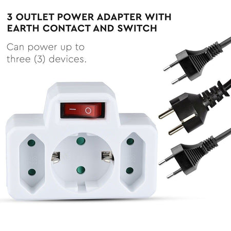 Adaptor 3 Prize Cu Intrerupator 2x2.5a Si 1x16a Max 3680w