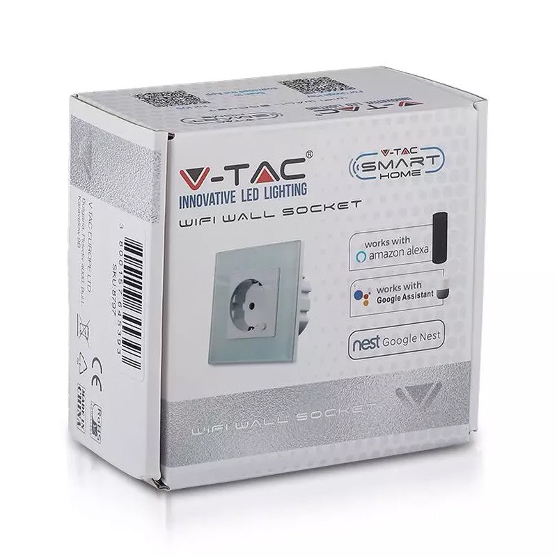 Priza Smart Simpla 16a Cu Rama Din Sticla , Negru SKU-8797