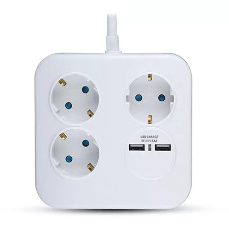 Prelungitor 3x1.5mm 1.4m 4 Cai 16a + 2 Usb 2.1a