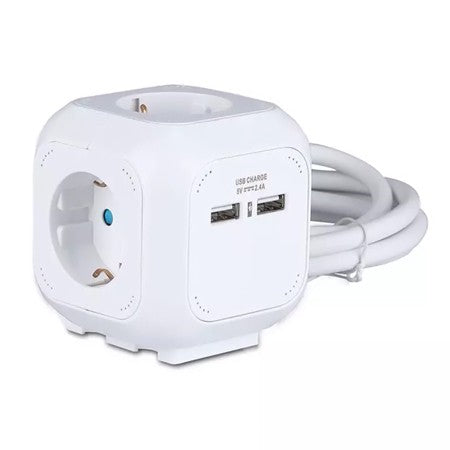 Prelungitor cubic de 1,4 m cu 4 căi și 2 porturi USB V-Tac SKU-8800
