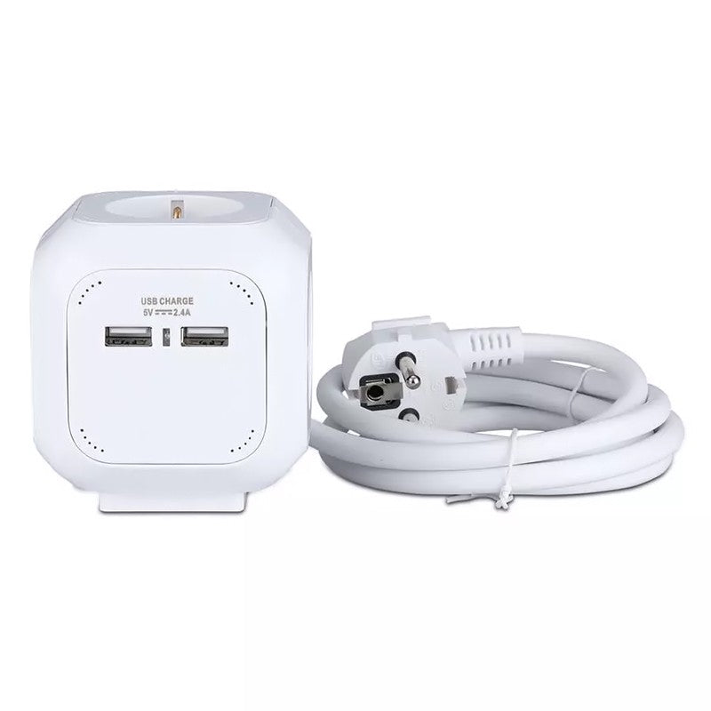 Prelungitor cubic de 1,4 m cu 4 căi și 2 porturi USB V-Tac SKU-8800