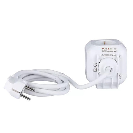 Prelungitor cubic de 1,4 m cu 4 căi și 2 porturi USB V-Tac SKU-8800