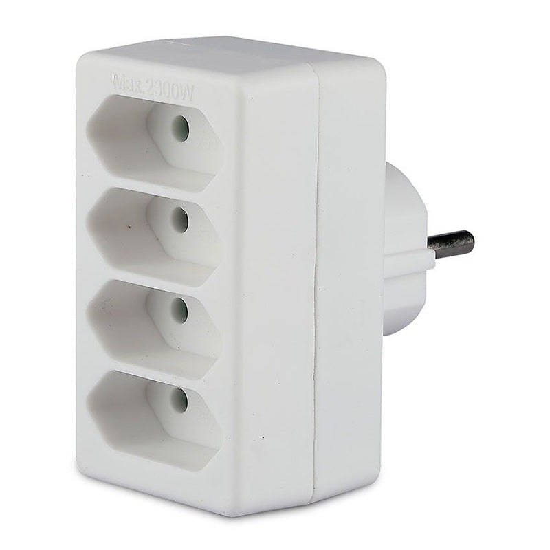 Adaptor 4 prize, 2300 W, IP20, alb, V-Tac SKU-8803