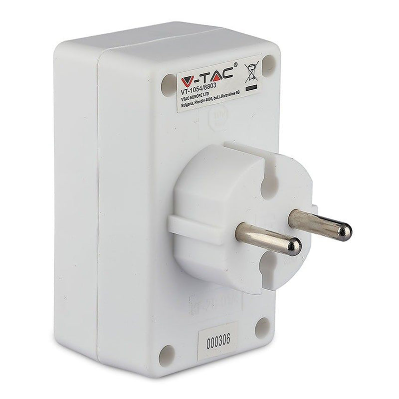 Adaptor 4 prize, 2300 W, IP20, alb, V-Tac SKU-8803