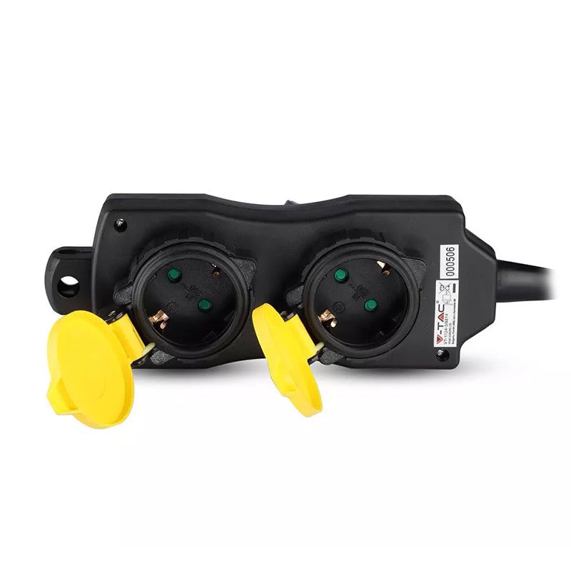 Prelungitor de exterior cu 4 prize și protecție IP44 cu cablu de 3 m V-Tac SKU-8814