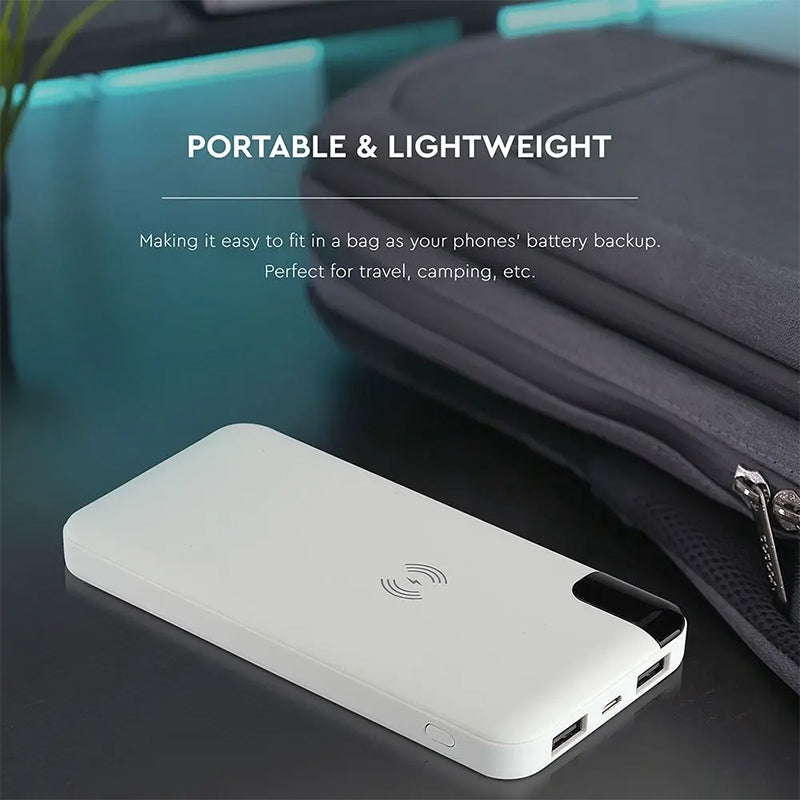 Power bank wireless 8000 mAh, afișaj digital, alb, V-Tac SKU-8861