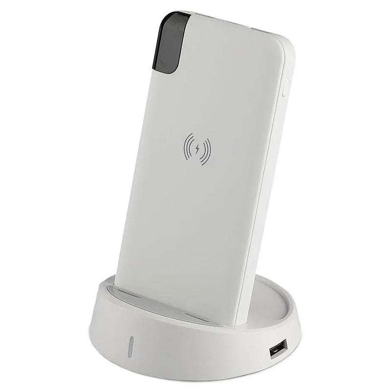 Power bank wireless 8000 mAh, afișaj digital, alb, V-Tac SKU-8861