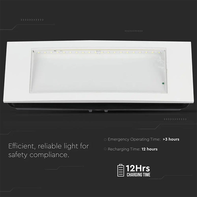 Lampă LED ieșire de urgență 3.8W, 6000K, alb rece, V-Tac SKU-899