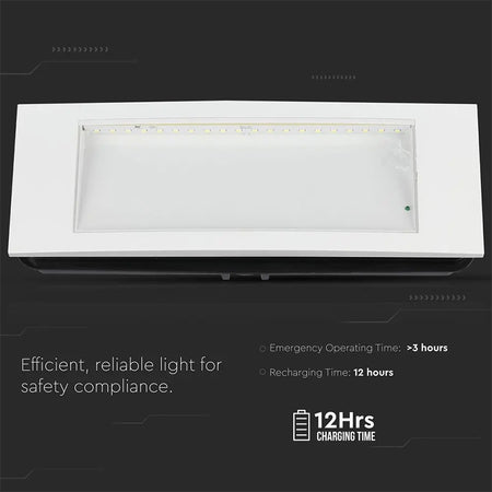 Lampă LED ieșire de urgență 3.8W, 6000K, alb rece, V-Tac SKU-899