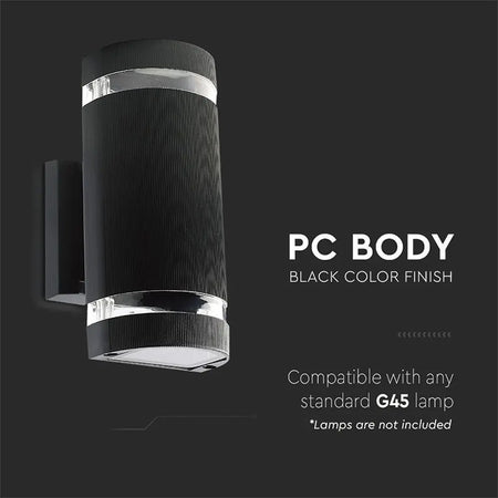 Lampă perete, soclu E27, IP44, negru, rezistent exterior V-Tac SKU-93573