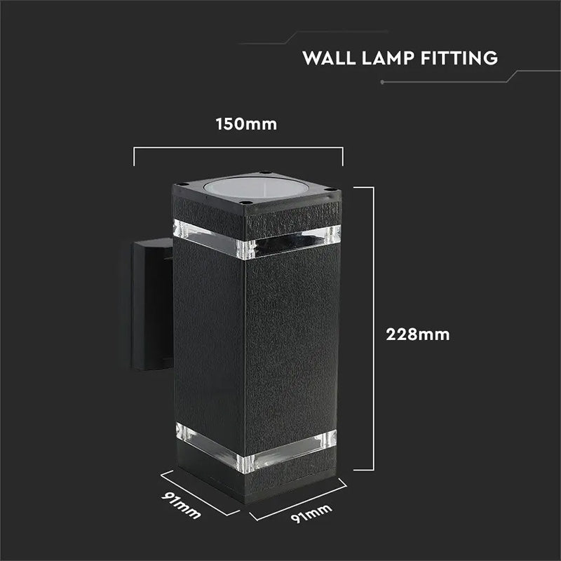 Lampă perete soclu E27 IP44, culoare negru, exterior, V-Tac SKU-93574