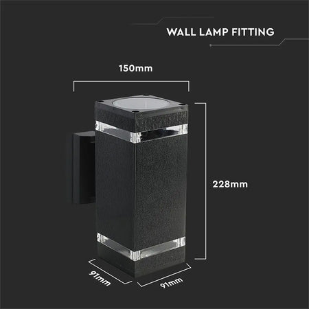 Lampă perete soclu E27 IP44, culoare negru, exterior, V-Tac SKU-93574