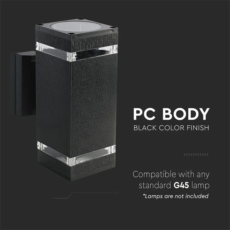 Lampă perete soclu E27 IP44, culoare negru, exterior, V-Tac SKU-93574