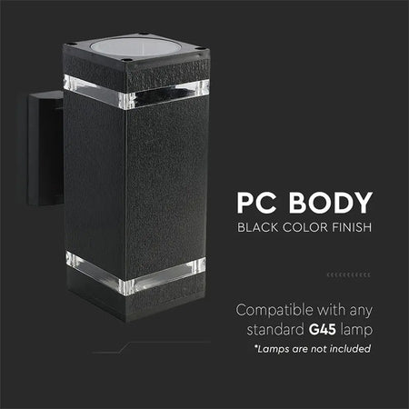 Lampă perete soclu E27 IP44, culoare negru, exterior, V-Tac SKU-93574
