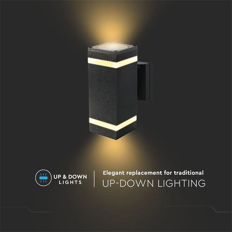 Lampă perete soclu E27 IP44, culoare negru, exterior, V-Tac SKU-93574