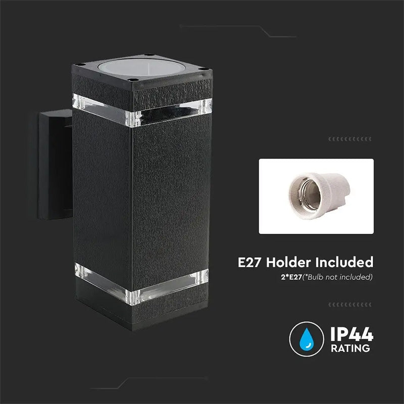 Lampă perete soclu E27 IP44, culoare negru, exterior, V-Tac SKU-93574