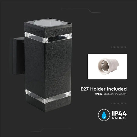 Lampă perete soclu E27 IP44, culoare negru, exterior, V-Tac SKU-93574