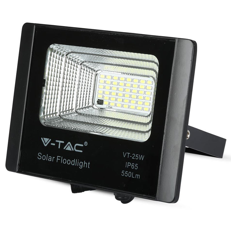 Reflector LED solar 12 W 6000 K cu panou solar și telecomandă V-Tac SKU-94006