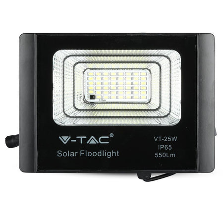 Reflector LED solar 12 W 6000 K cu panou solar și telecomandă V-Tac SKU-94006