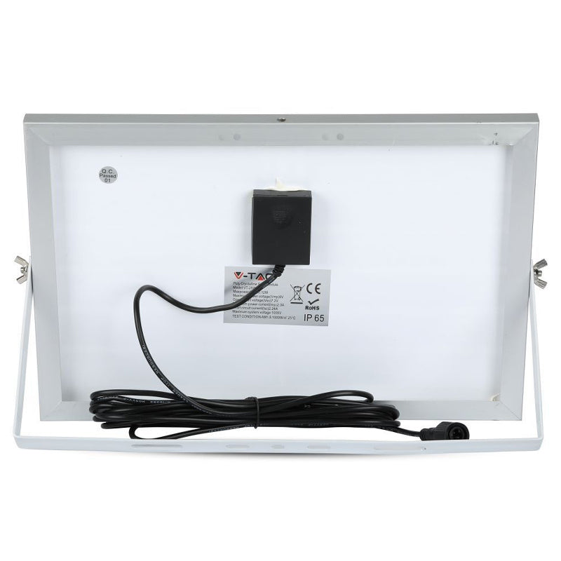 Reflector LED solar 12 W 6000 K cu panou solar și telecomandă V-Tac SKU-94006