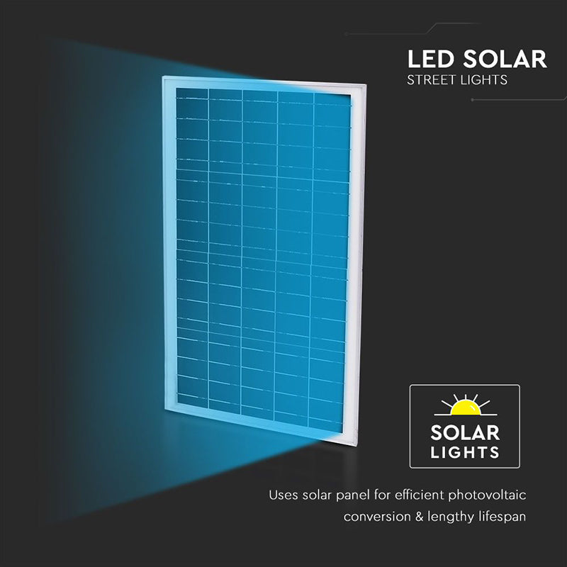 Corp iluminat stradal LED solar 50W 6000K, cu telecomandă, V-Tac SKU-95509