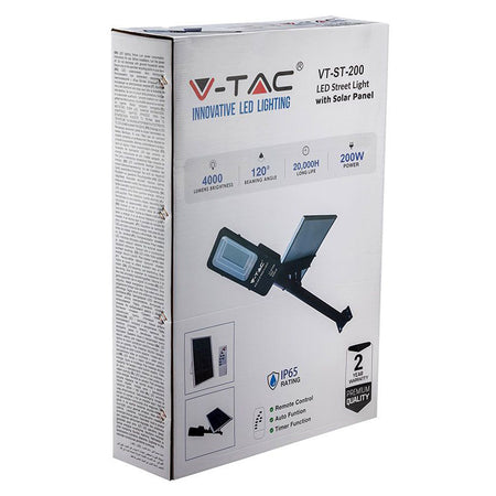 Corp iluminat stradal LED solar 50W 6000K, cu telecomandă, V-Tac SKU-95509